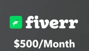 How to use Fiverr as a beginner to earn $500 a month - Fiverr logo with earnings text.